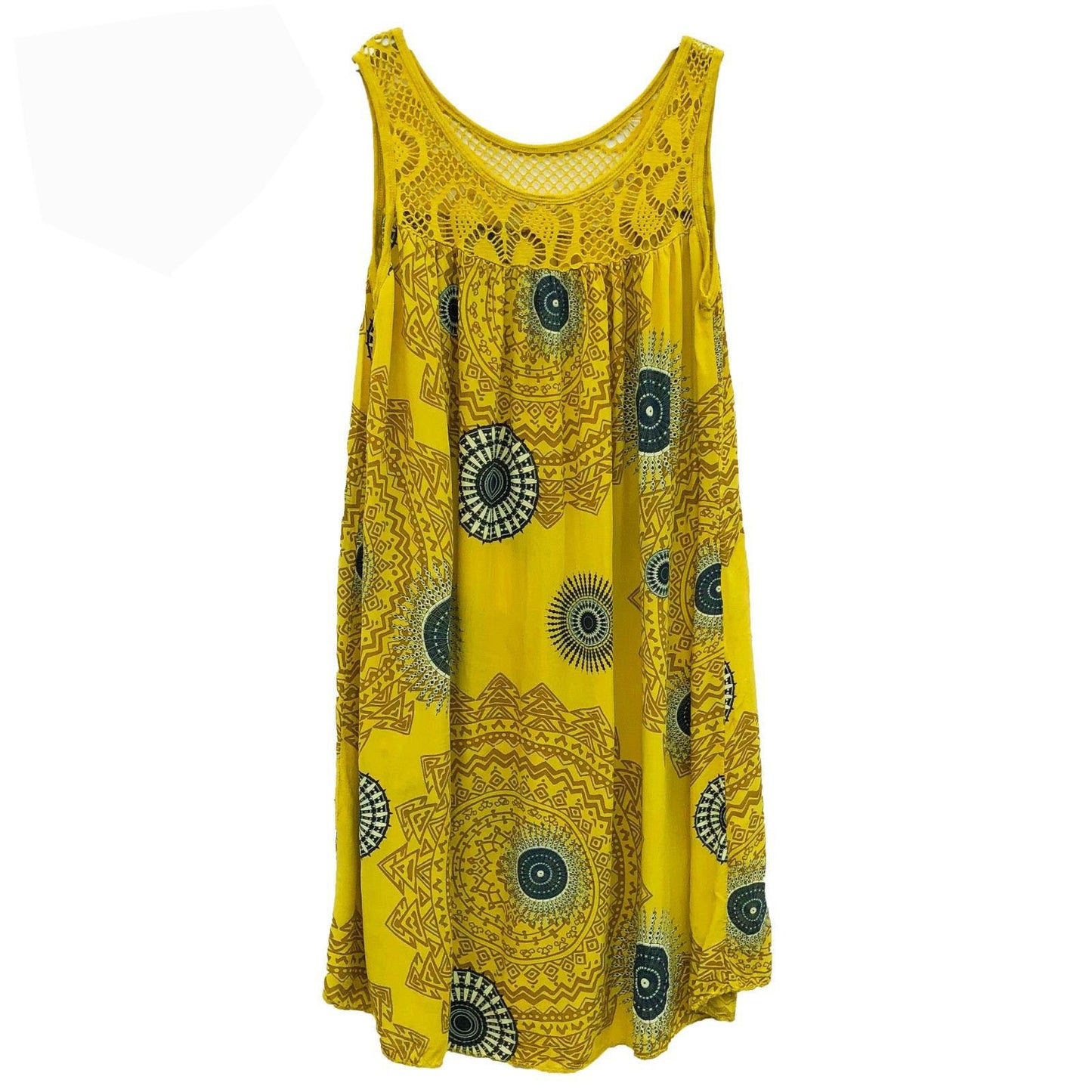 Robe Évasée Dentelle Sans Manches