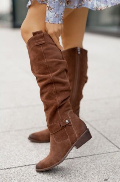 Selena™ – Bottes Montantes à Talon Bas & Fermeture Éclair