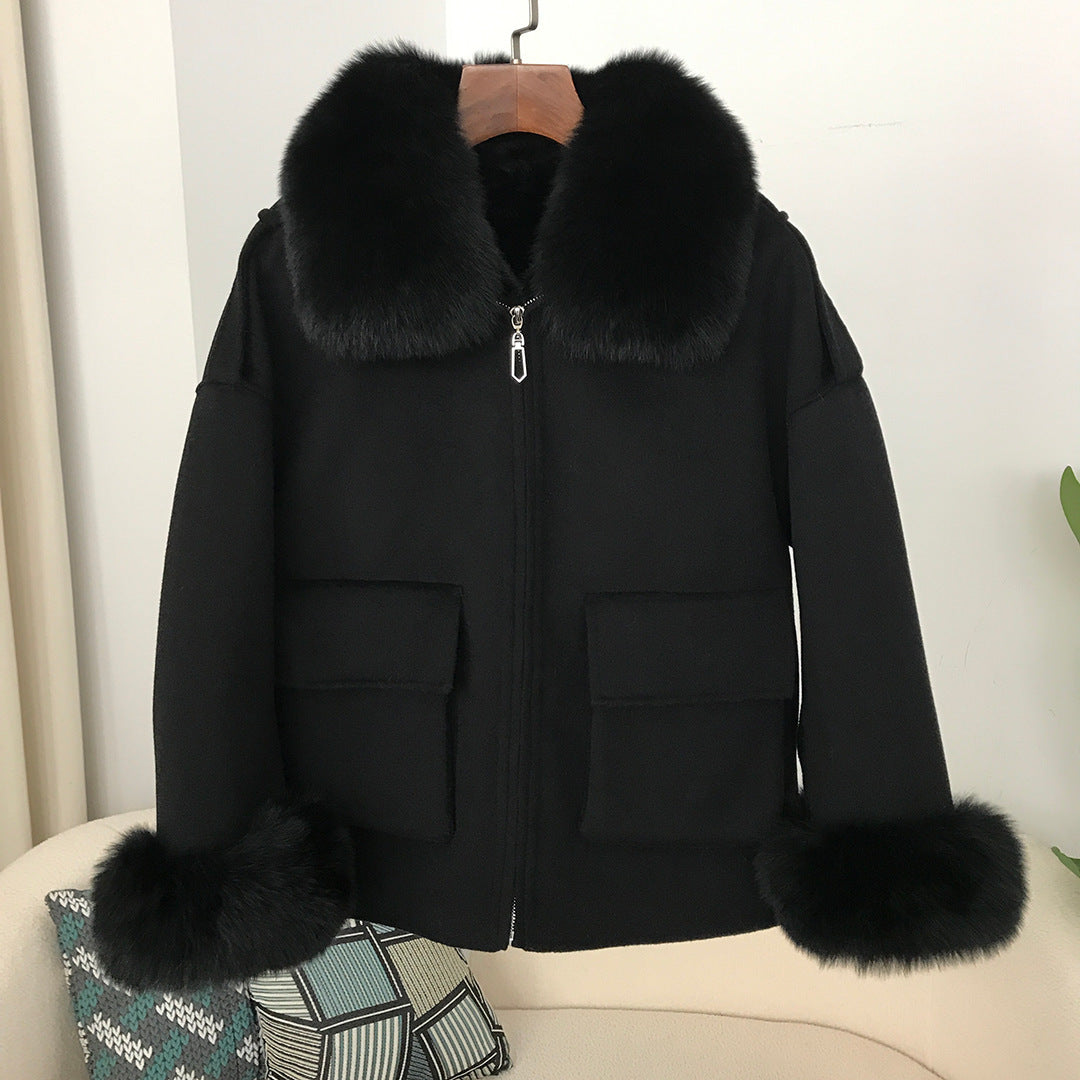 Manteau laine double-face velours – Style cocoon chic