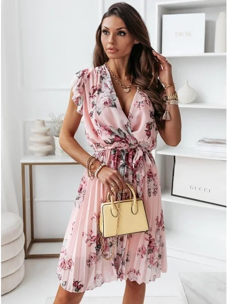 Robe Cache-Cœur Fleurie – Élégance Estivale