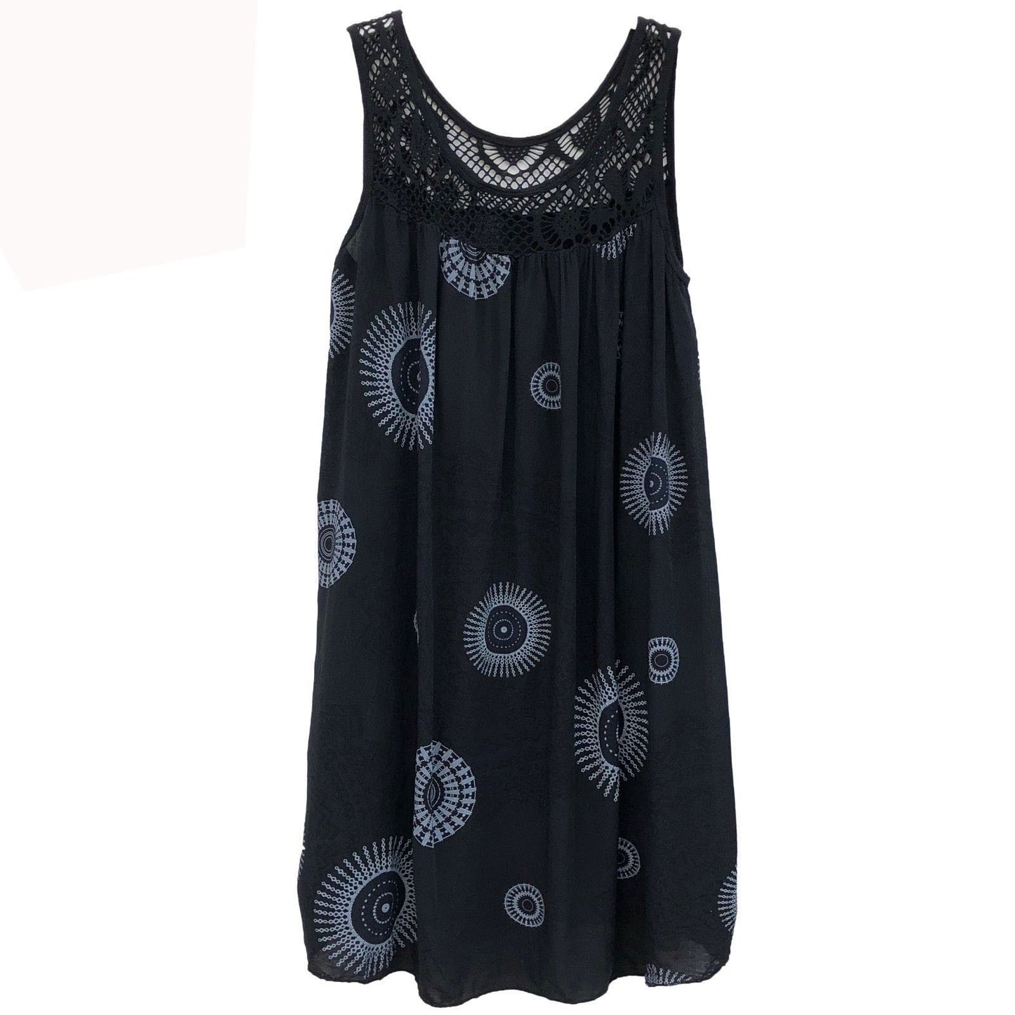 Robe Évasée Dentelle Sans Manches