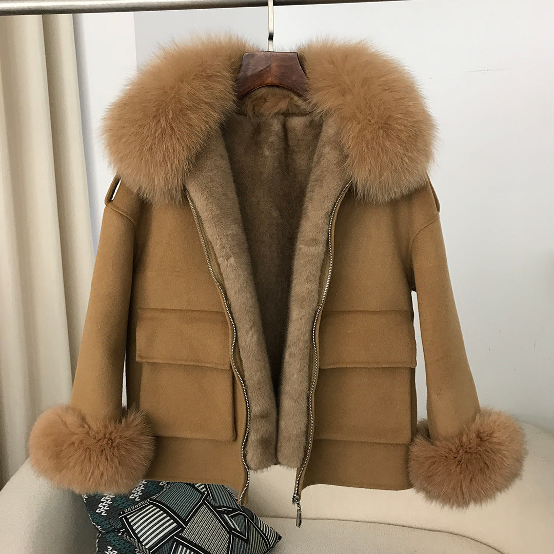 Manteau laine double-face velours – Style cocoon chic