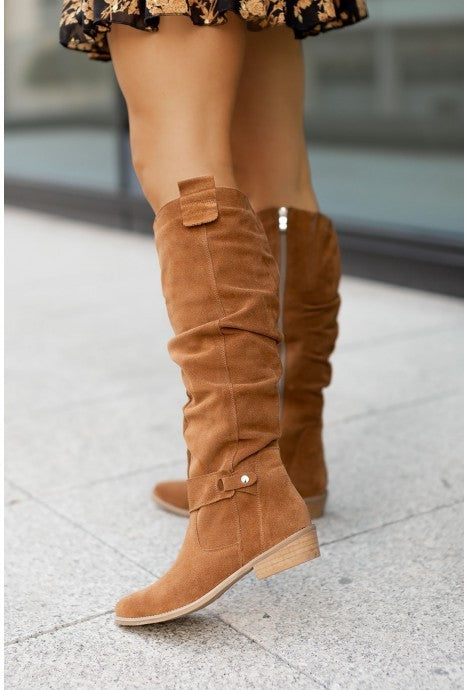 Selena™ – Bottes Montantes à Talon Bas & Fermeture Éclair