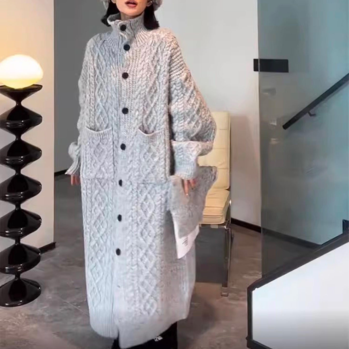 Alpaca Chic - manteau en laine d'alpaga, cardigan long confortable