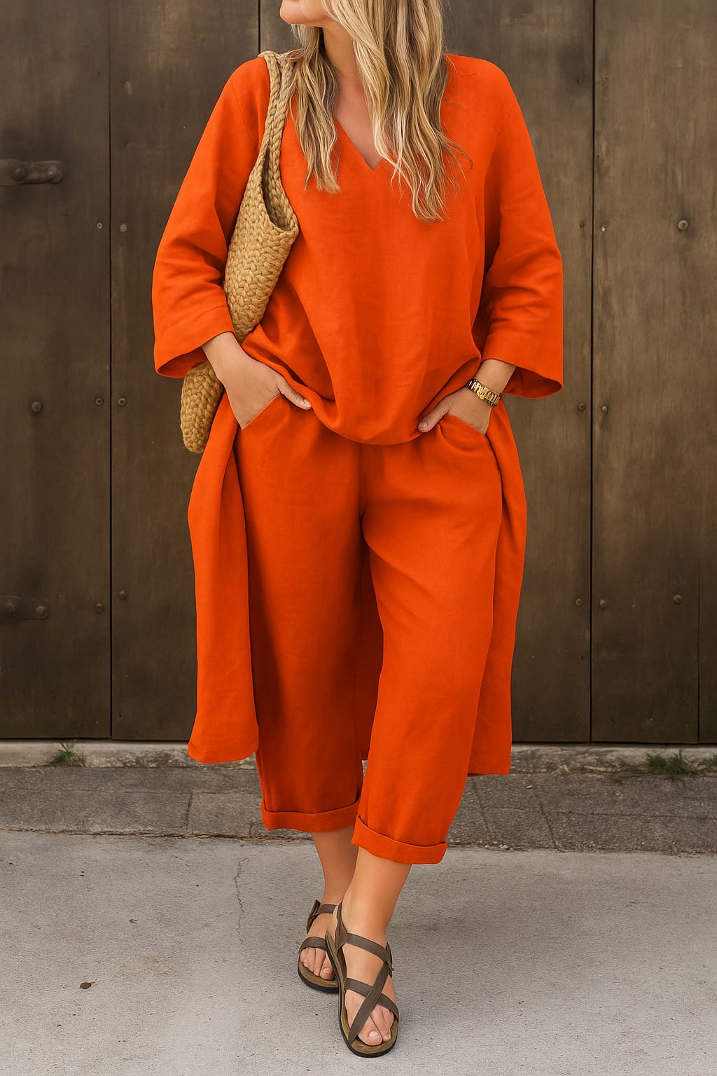 Ensemble Lin Décontracté