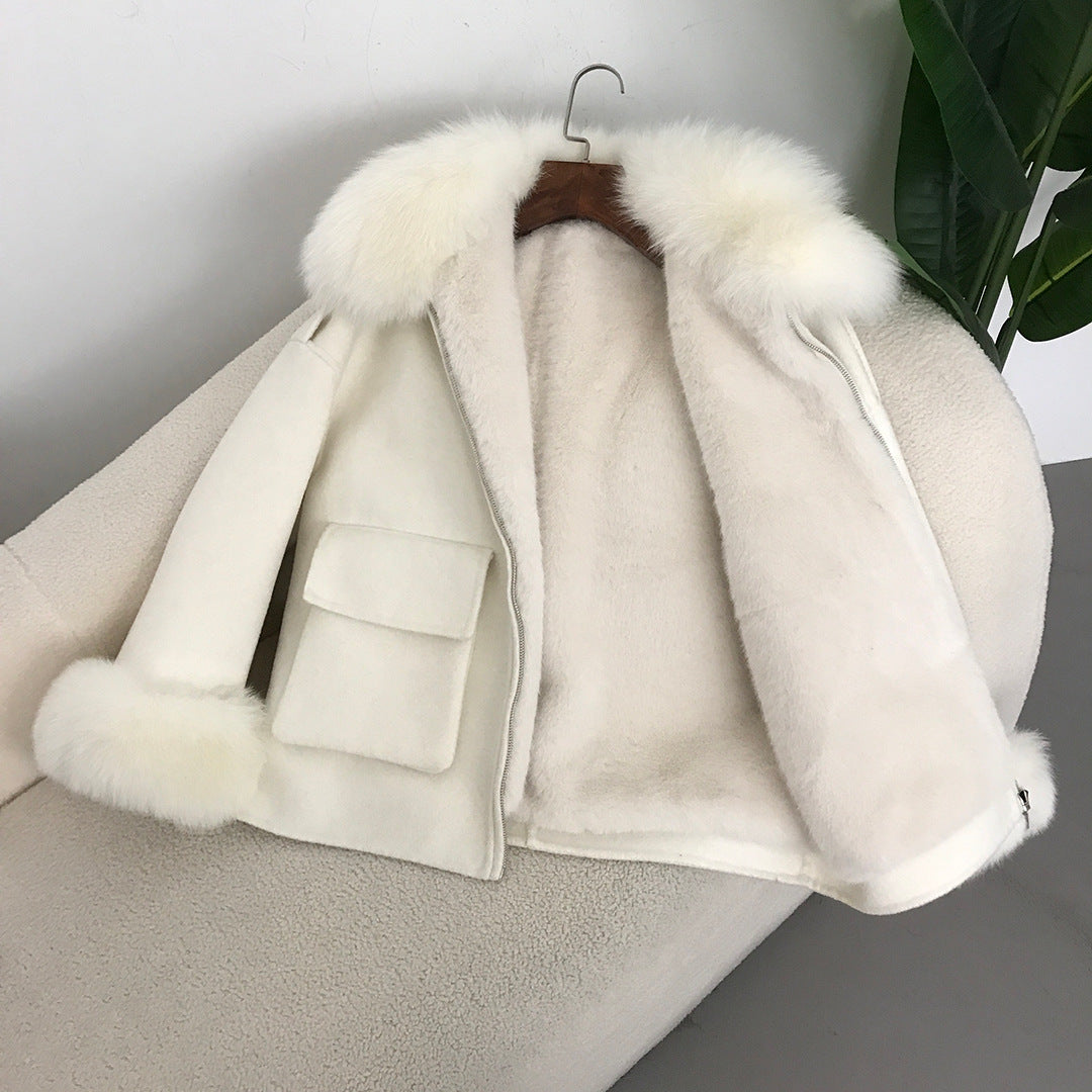Manteau laine double-face velours – Style cocoon chic