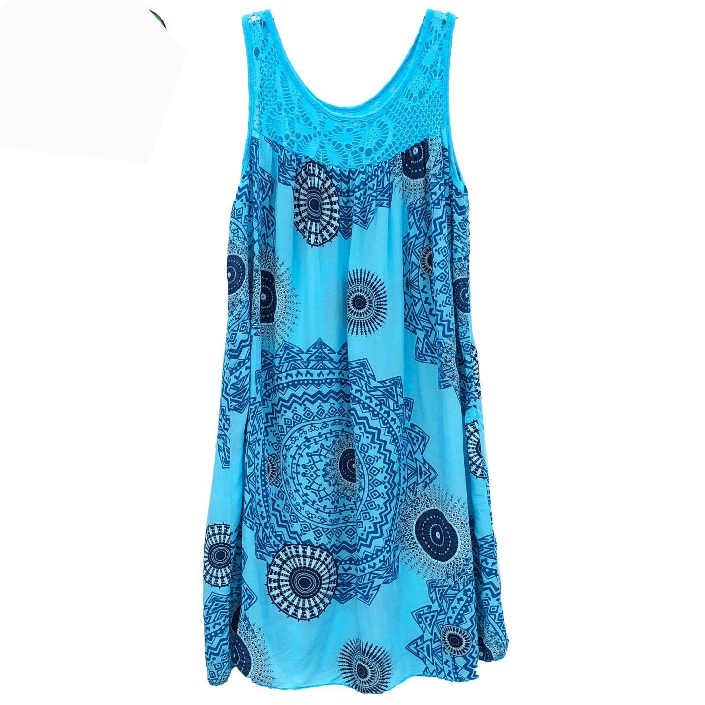 Robe Évasée Dentelle Sans Manches