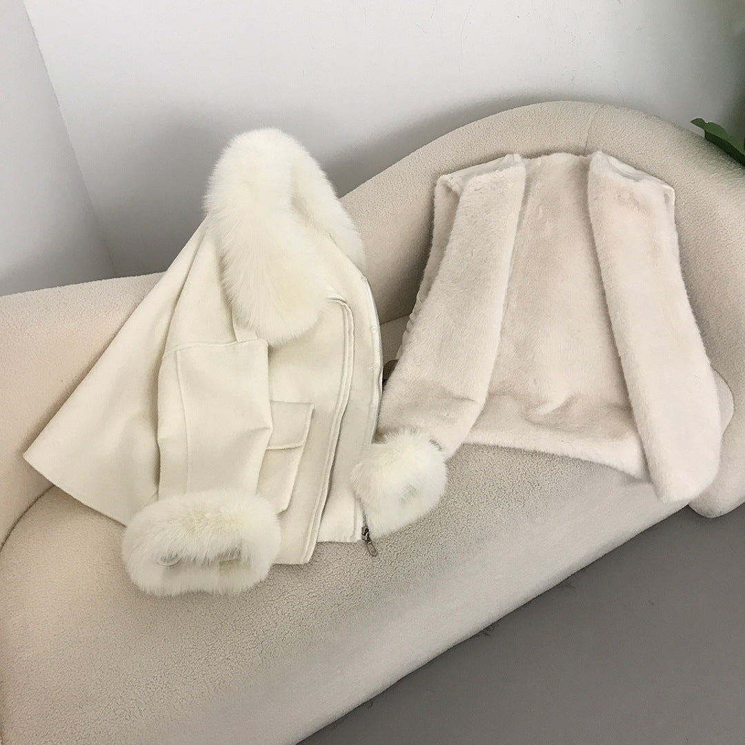 Manteau laine double-face velours – Style cocoon chic