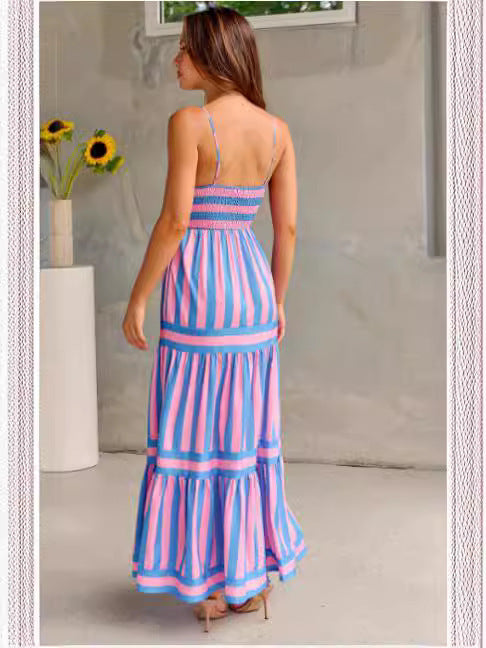 Robe Longue à Rayures