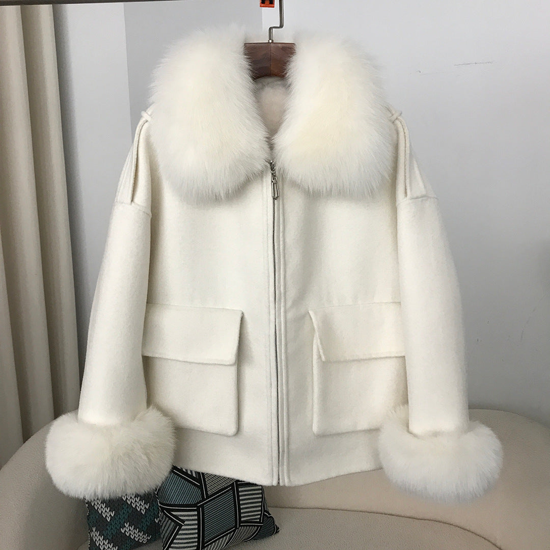 Manteau laine double-face velours – Style cocoon chic