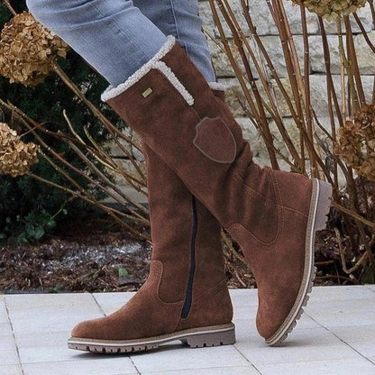 Komazila | Bottes de neige plates au genou avec fermeture à glissière