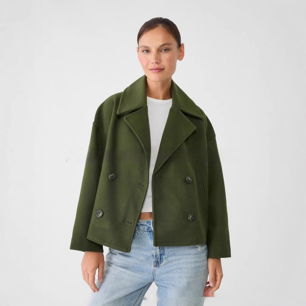 Veste courte chic à double boutonnage