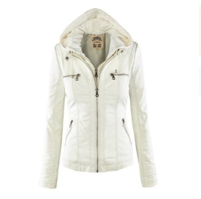 Komazila I Veste en Similicuir avec Détails Zippés