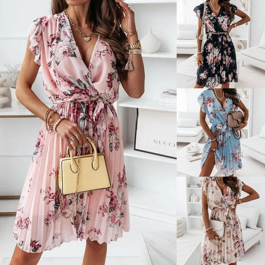 Robe Cache-Cœur Fleurie – Élégance Estivale