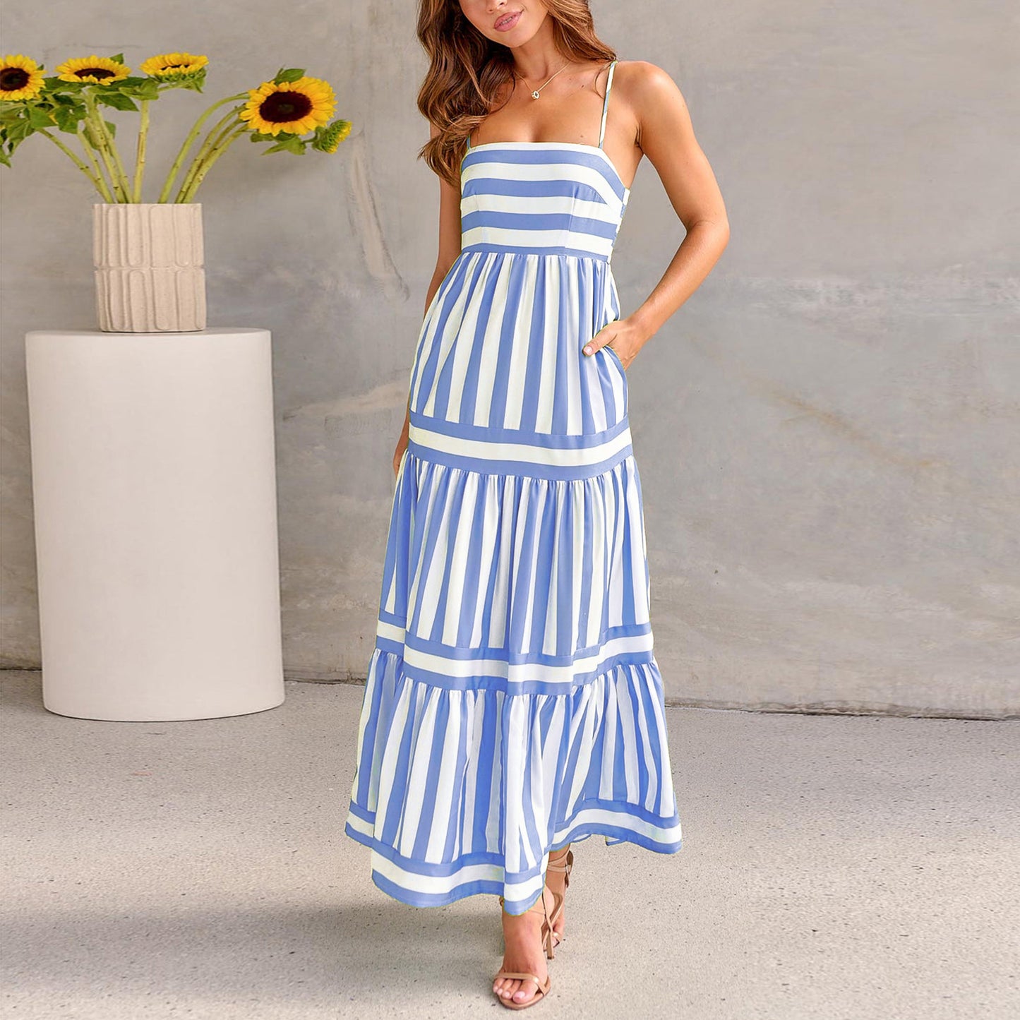 Robe Longue  à Rayures