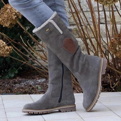 Komazila | Bottes de neige plates au genou avec fermeture à glissière