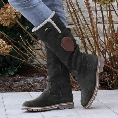 Komazila | Bottes de neige plates au genou avec fermeture à glissière