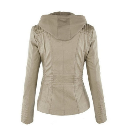 Komazila I Veste en Similicuir avec Détails Zippés