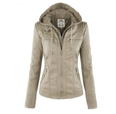 Komazila I Veste en Similicuir avec Détails Zippés