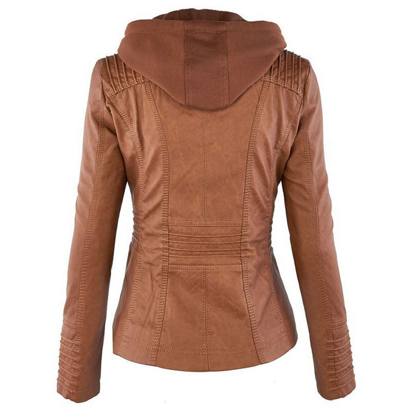 Komazila I Veste en Similicuir avec Détails Zippés