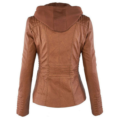 Komazila I Veste en Similicuir avec Détails Zippés