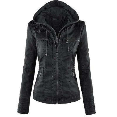 Komazila I Veste en Similicuir avec Détails Zippés
