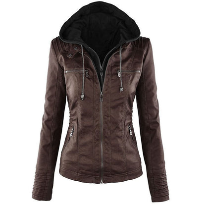 Komazila I Veste en Similicuir avec Détails Zippés