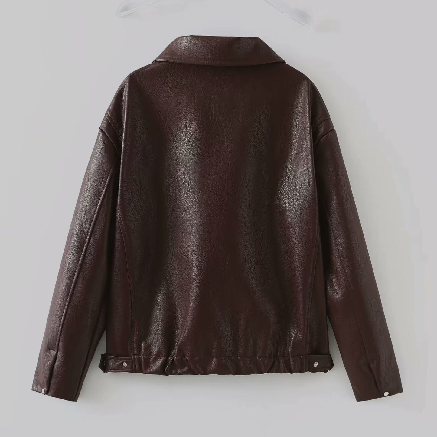 Jaqueta Denisys™ – Élégance en Simili Cuir Bordeaux