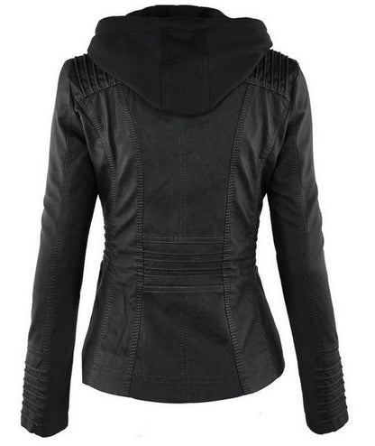 Komazila I Veste en Similicuir avec Détails Zippés