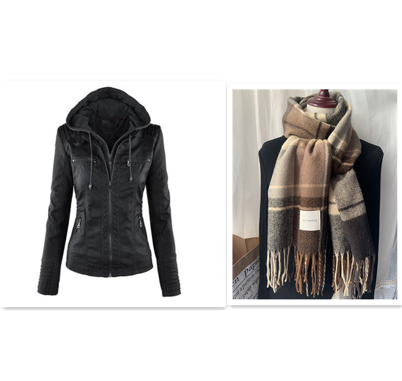 Komazila I Veste en Similicuir avec Détails Zippés