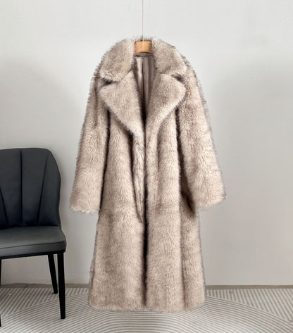 Aurelia™ – Manteau Long en Fausse Fourrure Élégante