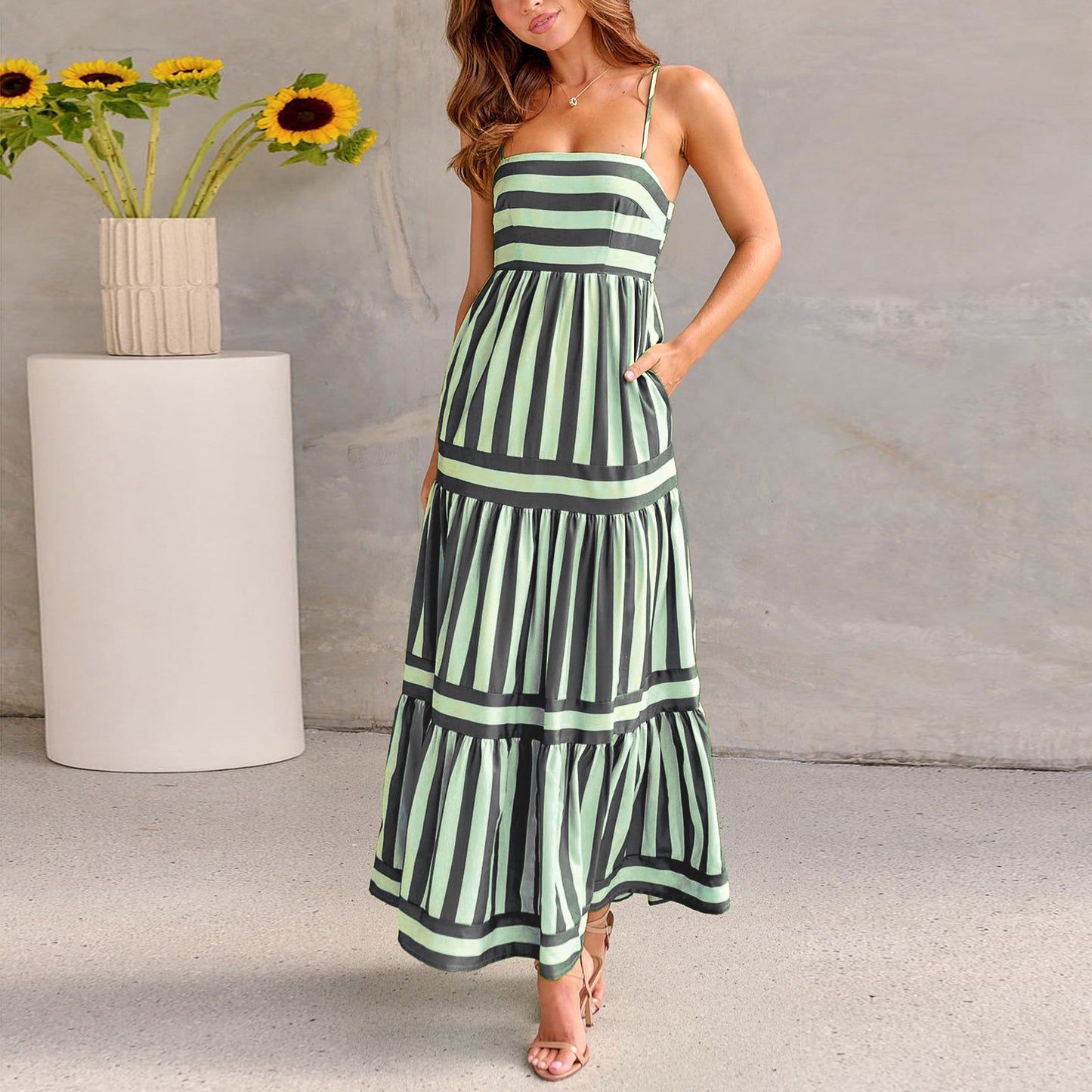 Robe Longue  à Rayures