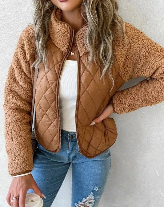 Komazila | Veste matelassée avec manches en tissu peluche