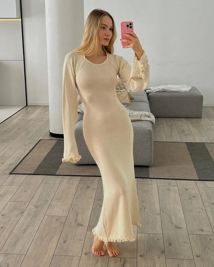 Robe Maille à Volants – L’Essence du Style Naturel